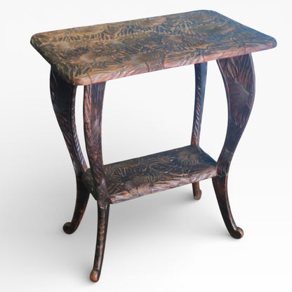 Antique Liberty & Co Japanese Carved Arts & Crafts Side Table / Plant Stand, c.1900