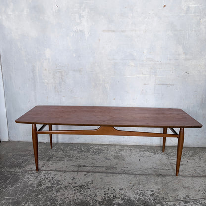 Mid Century Mersman Teak Coffee Table | Sculptural American Modern Low Table
