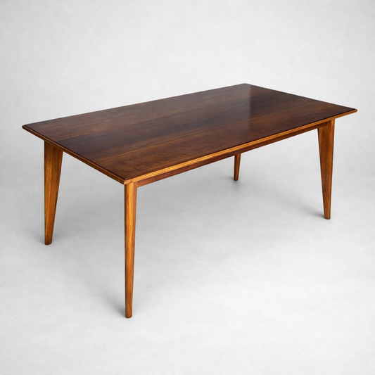 Morris of Glasgow Walnut & Teak Plank Dining Table – Mid Century