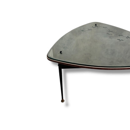 Mid Century Modern Atomic Mirrored Coffee Table