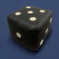 Mid century leather dice pouffe stool