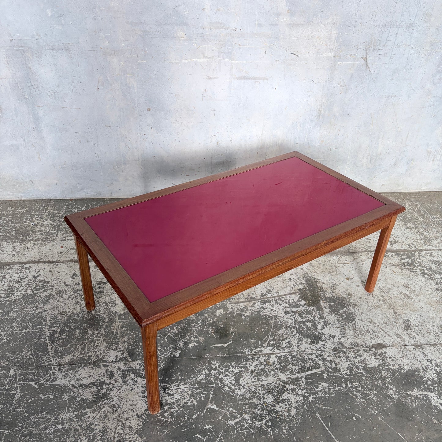 Mid Century Myers Teak Coffee Table with Custom Perspex Top