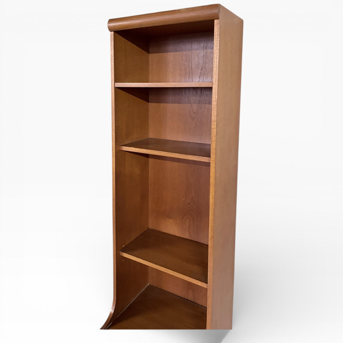 Mid-Century Tall Bookcase – Vintage Wooden Bookcase With Drawers & Open Shelving Unit