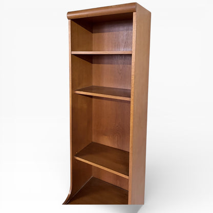 Mid-Century Tall Bookcase – Vintage Wooden Bookcase With Drawers & Open Shelving Unit