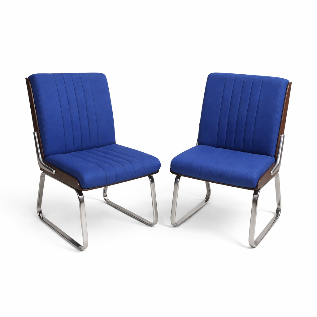 Pair of Mid-Century Chrome & Rosewood Dining Chairs by Gordon Russell for Verco