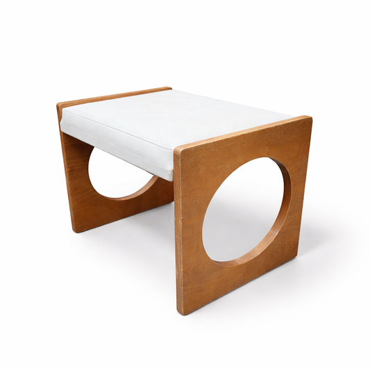 Vintage Uniflex Teak Stool – Mid Century