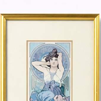 Alphonse Mucha “Topaz & Amethyst” Framed Prints – Art Nouveau Double Panel Wall Art