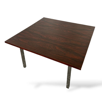Vintage Coffee Table – Rosewood Top With Chrome Legs | Mid Century Square Low Table