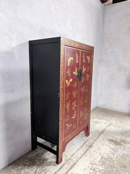 Vintage Oriental Red Lacquer Drinks Cabinet – Chinoiserie
