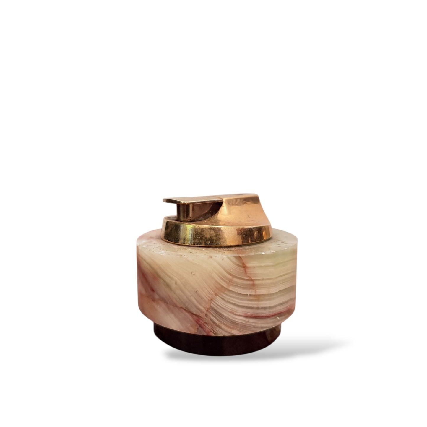 Art Deco Onyx Tabletop Lighter Prop – Round Marble Effect