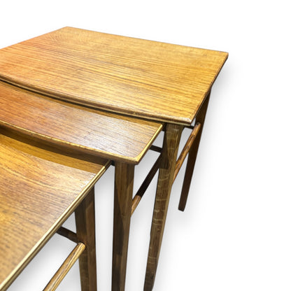 Mid Century Oak Wood Nest of Tables