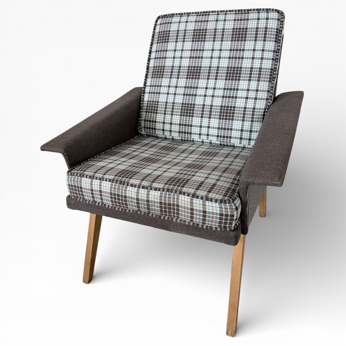 Mid-Century Swedish Plaid Armchair