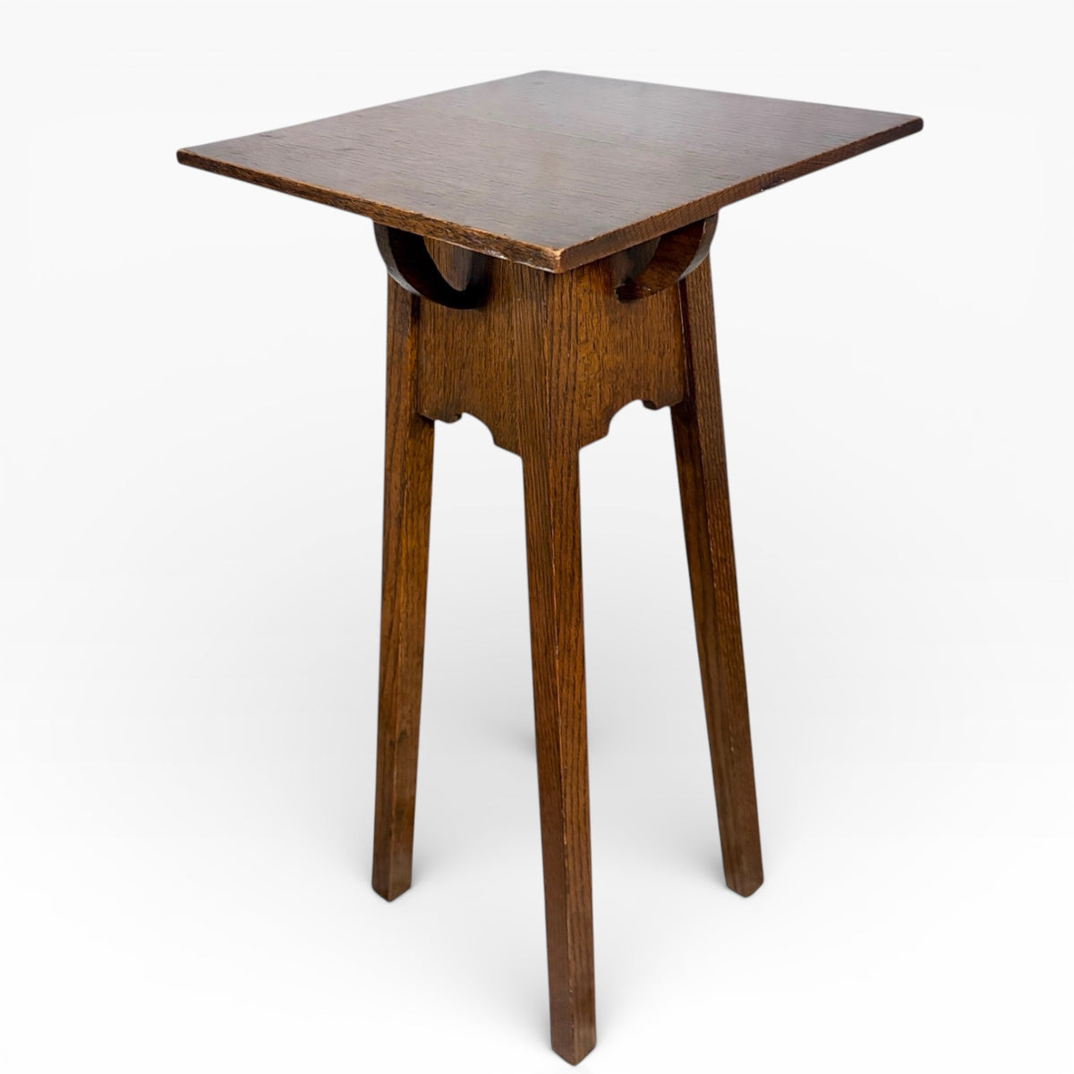Arts Crafts Plant Stand – Solid Oak Occasional Table With Square Top