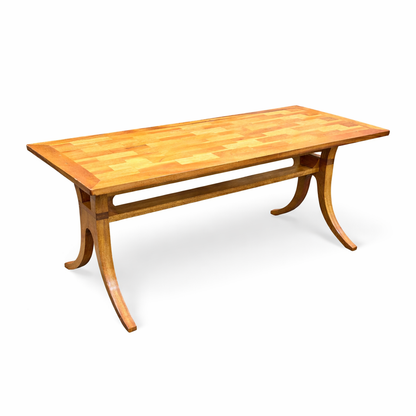 Handmade Solid Oak Coffee Table | Rustic Modern Wooden Living Room Table — view 2