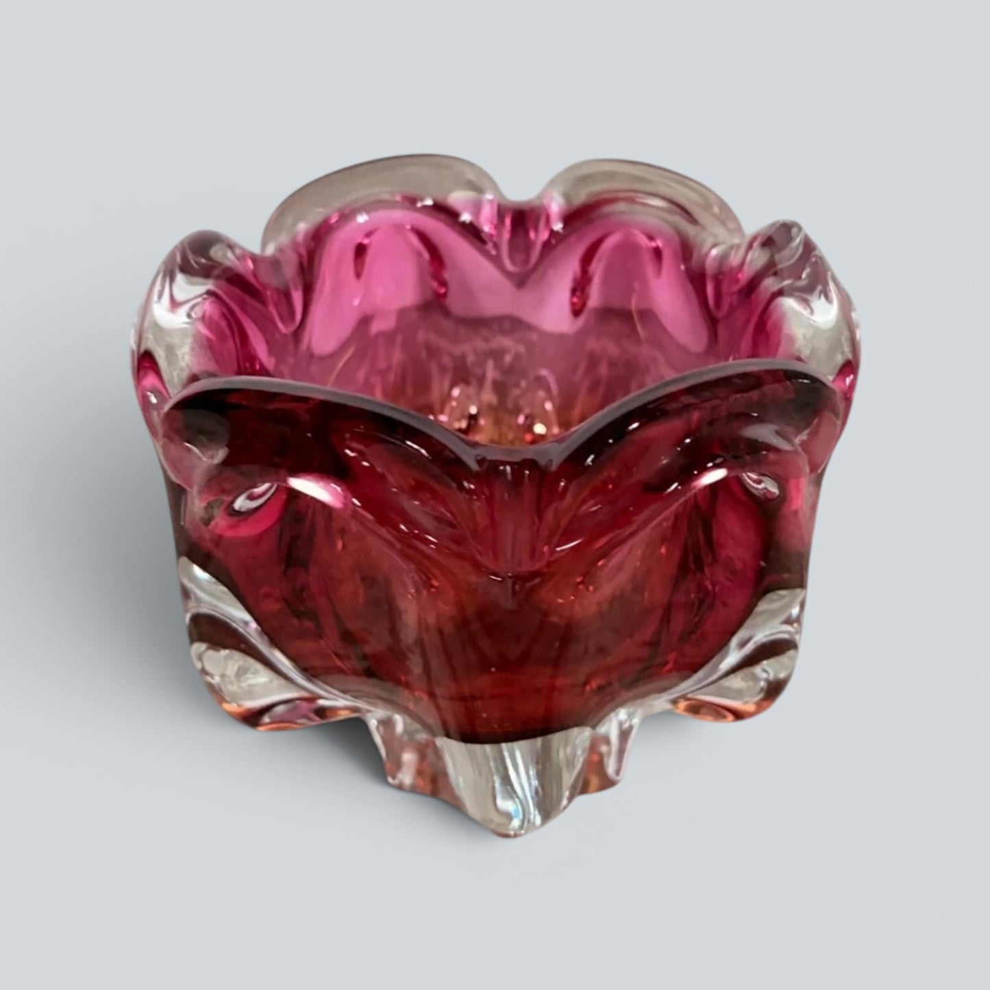 1960s Czech Sommerso Art Glass Bowl by Josef Hospodka for Chřibská