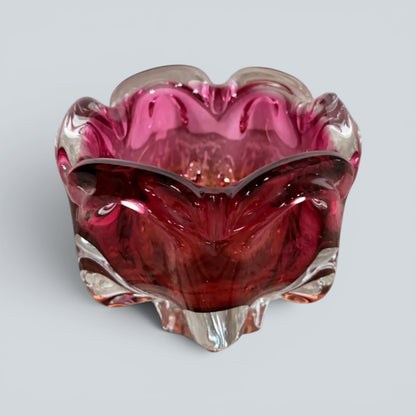 1960s Czech Sommerso Art Glass Bowl by Josef Hospodka for Chřibská