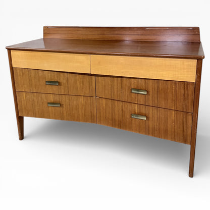 Mid Century Sideboard – Vintage Chest Drawers with Teak Wood Furniture & Oak Walnut Veneer