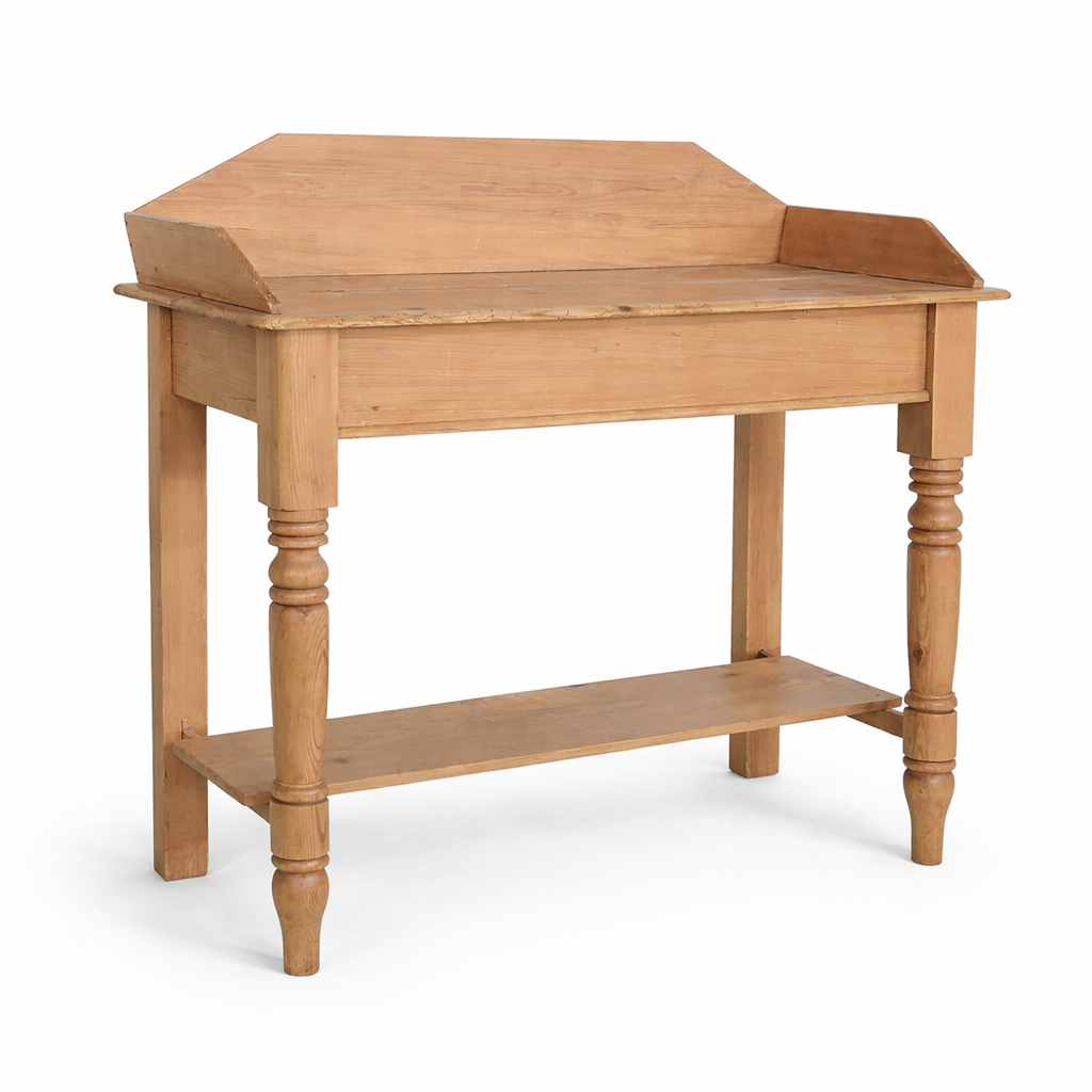 Antique Stripped Pine Washstand / Washboard Table