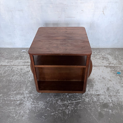 Art Deco Walnut Drinks Cabinet Metamorphic Trolley by Incorporall (CC41)