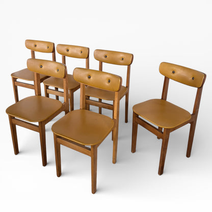 Yellow Vinyl Butterfly Back Dining Chairs (Set of Six)