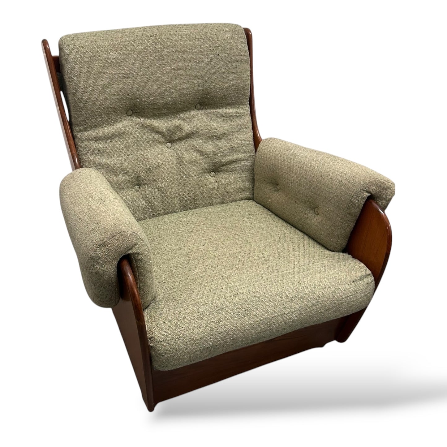 G Plan Teak Armchairs – Mid Century Modern Pair of Sculptural Lounge Chairs