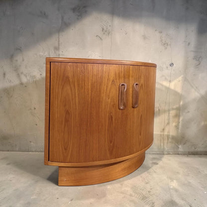 Mid Century G Plan Fresco Teak Curved Corner Cabinet