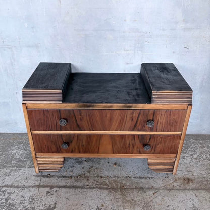 Compact Art Deco Walnut and Oak Chest of Drawers
