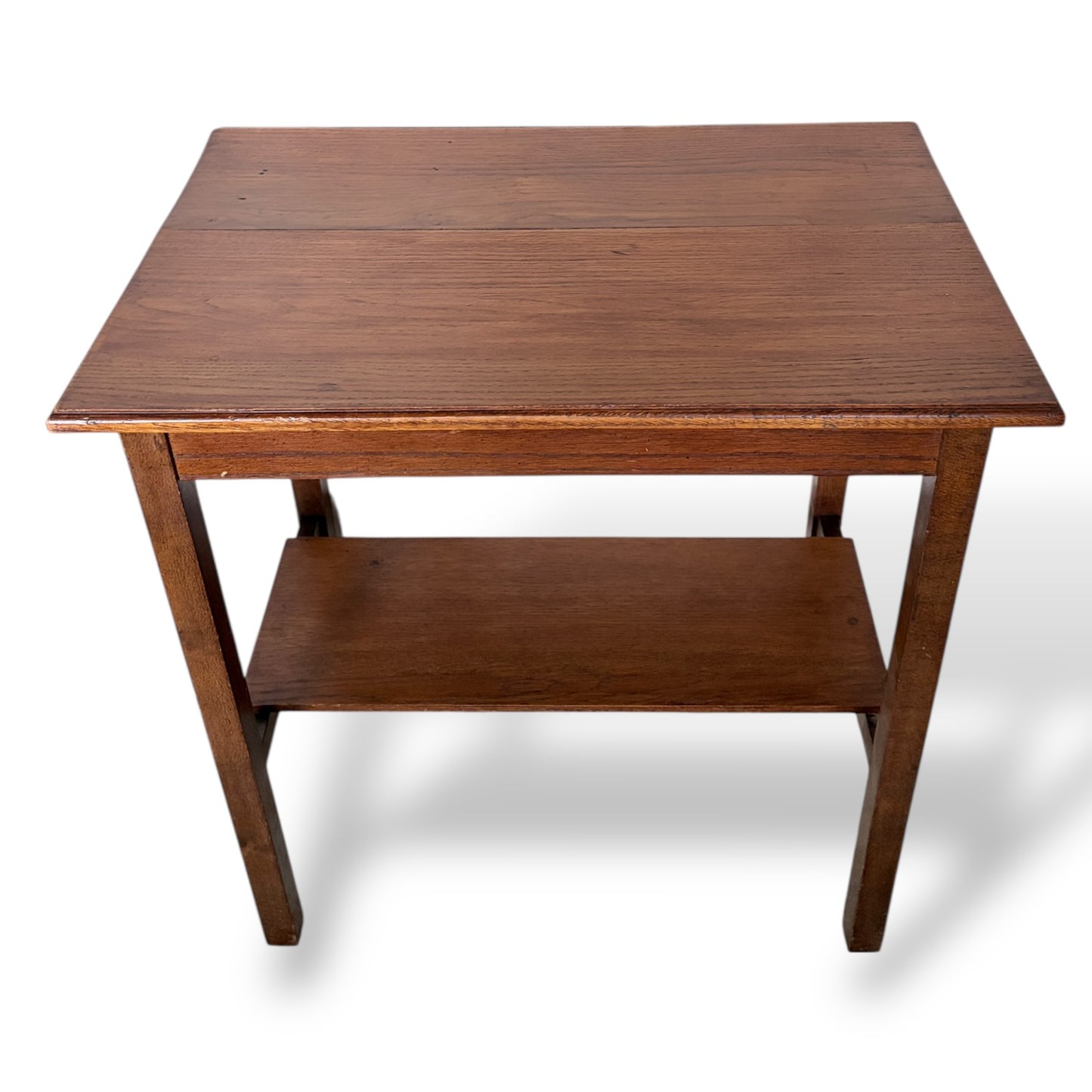 Arts & Crafts Oak Hallway Table with Shelf