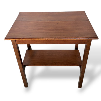 Arts & Crafts Oak Hallway Table with Shelf