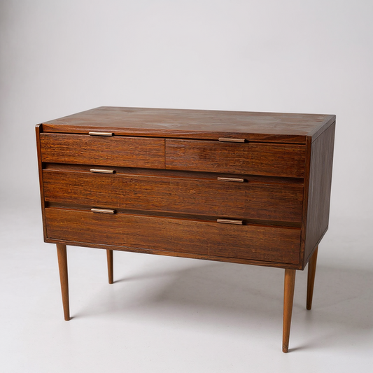 Mid Century Crafting Chest of Drawers | Vintage Teak Bedroom Storage | Retro 1960s Tallboy