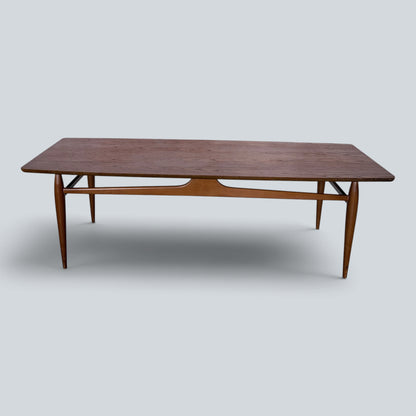 Mid Century Mersman Teak Coffee Table | Sculptural American Modern Low Table