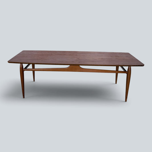 Mid Century Mersman Teak Coffee Table | Sculptural American Modern Low Table