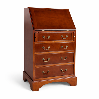 Vintage Yew Wood Compact Bureau Writing Desk