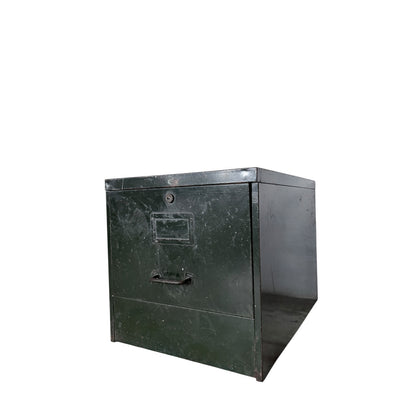 Vintage Industrial Military Filing Cabinet Bedside – Forest Green Steel