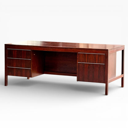 Mid-Century Danish Rosewood Effect Executive Double Pedestal Desk, 1970s