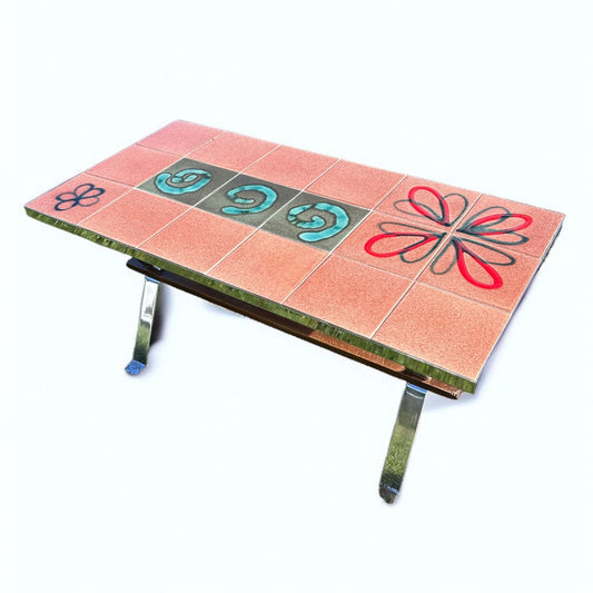 Mid Century Belarti Adri Tile Chrome Coffee Table