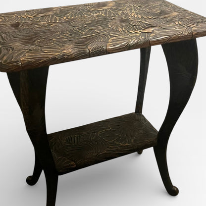 Antique Liberty & Co Japanese Carved Arts & Crafts Side Table / Plant Stand, c.1900 — view 8