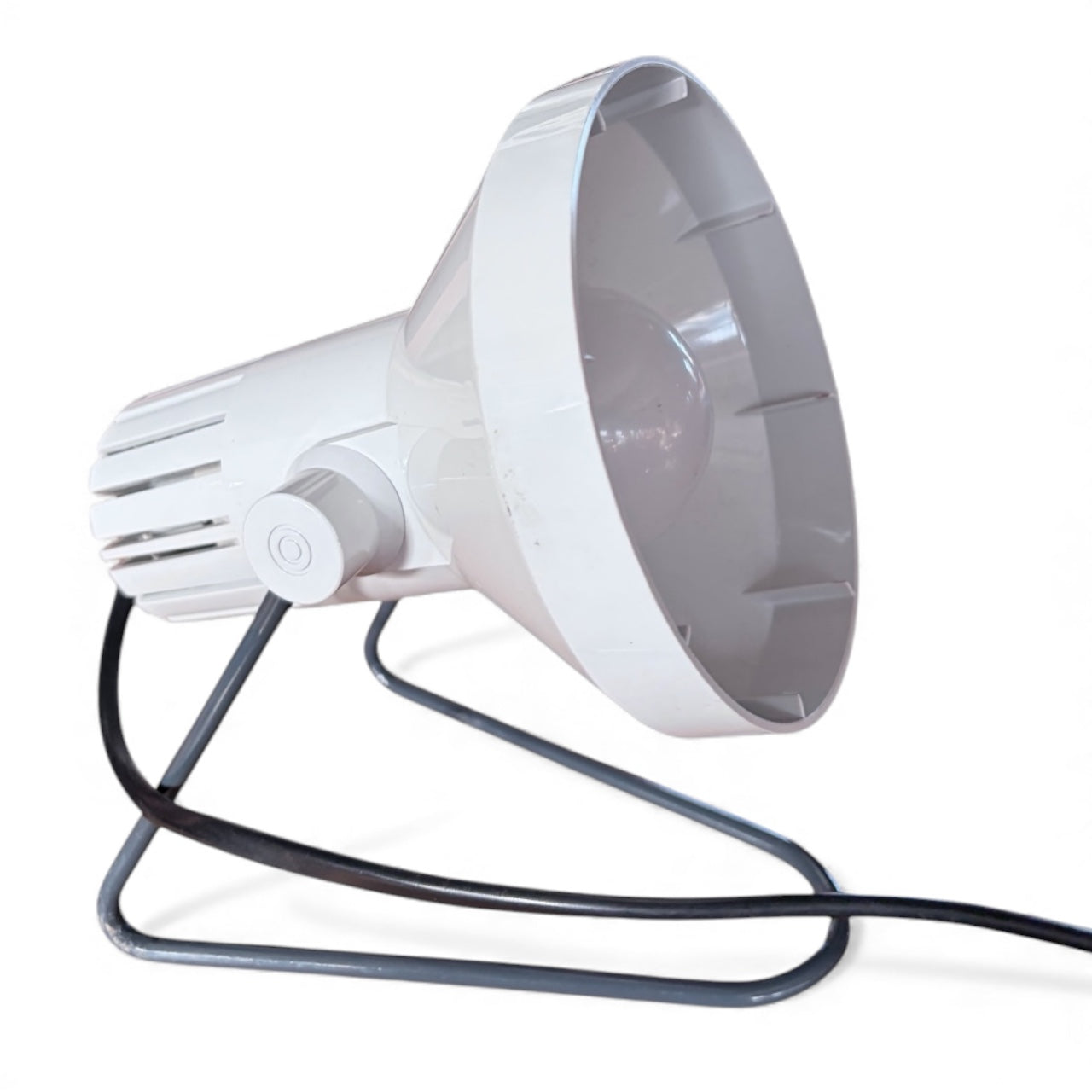 Mid Century Desk Lamp | Industrial Plastic Cone Light With Sculptural Accent