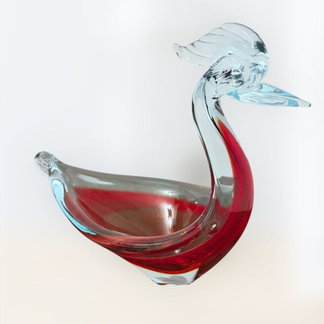 Mid-Century Murano Glass Swan Sculpture