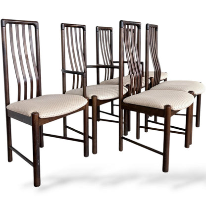 Set of 6 Danish Rosewood Dining Chairs by Boltinge