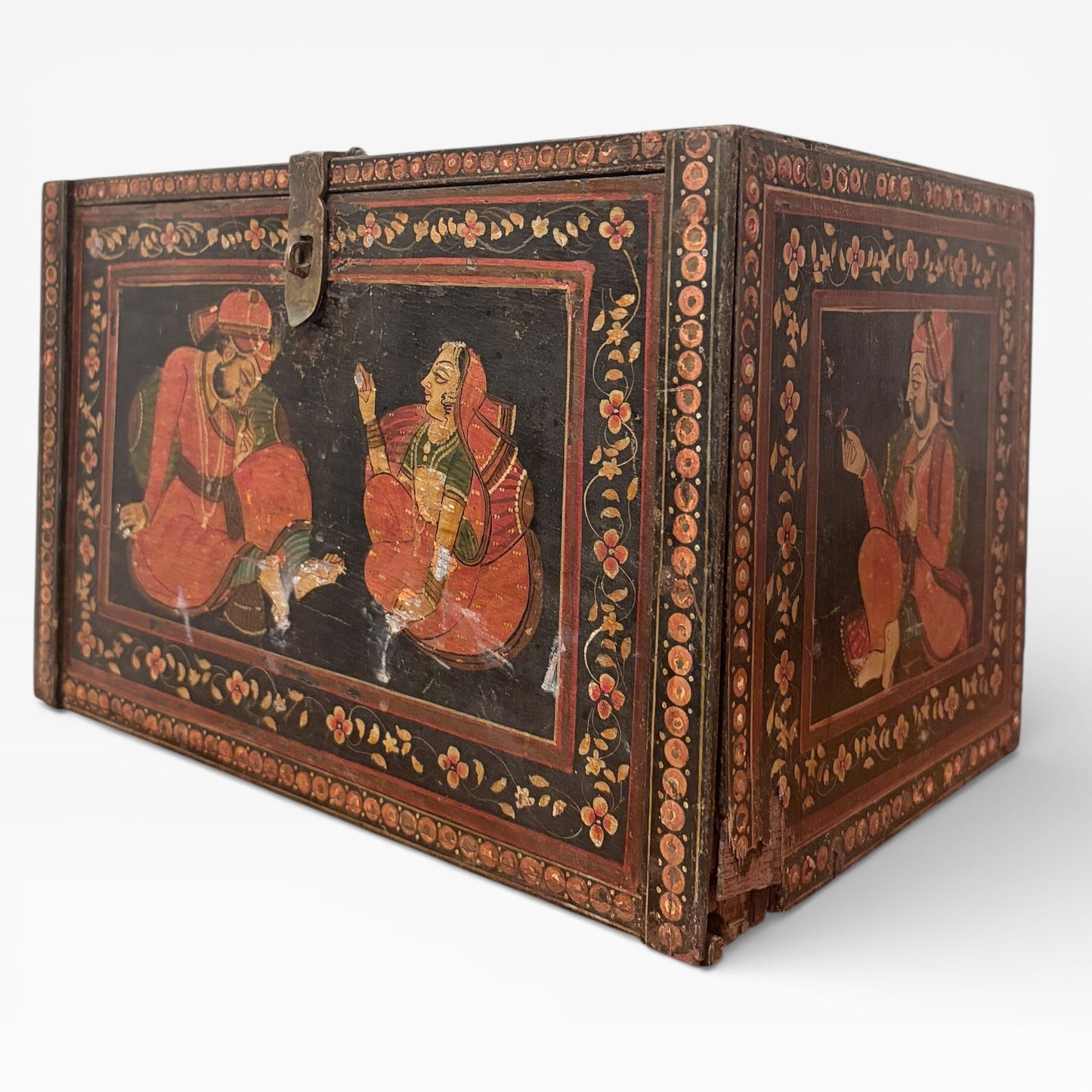 Antique 20th Century Mughal Painted Jewellery Box — view 6