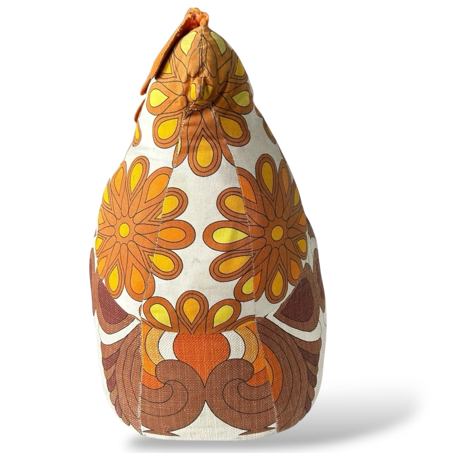 Retro Fabric Hen Stool – 1970s Child’s Upholstered Seat / Decorative Pouffe