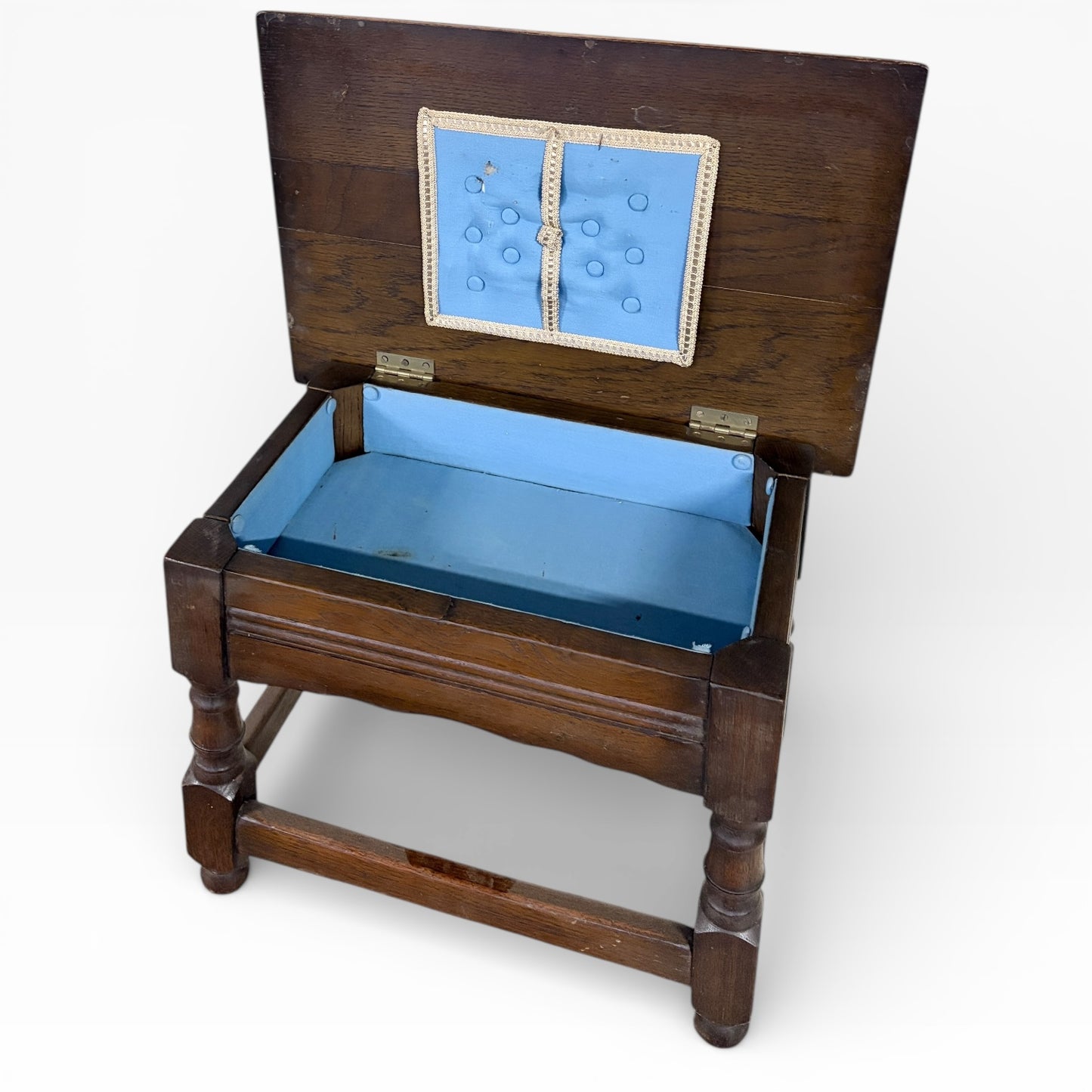 Vintage Sewing Box – Elm And Oak Box | Mid Century Craft Storage Stool