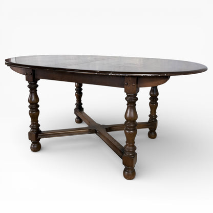 Ercol Dark Elm Oval Extending Dining Table — view 5