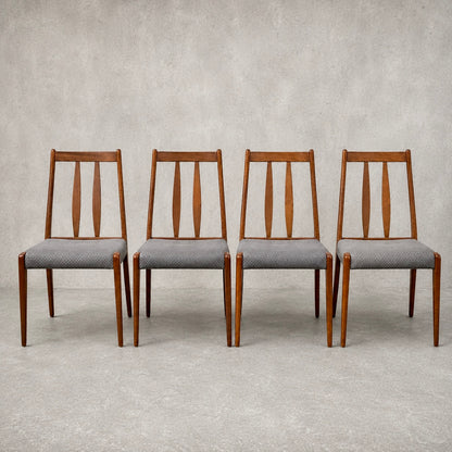 Mid Century Set of Four Danish Teak Dining Chairs by Dyrlund