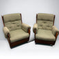 mid century g plan saddleback armchairs