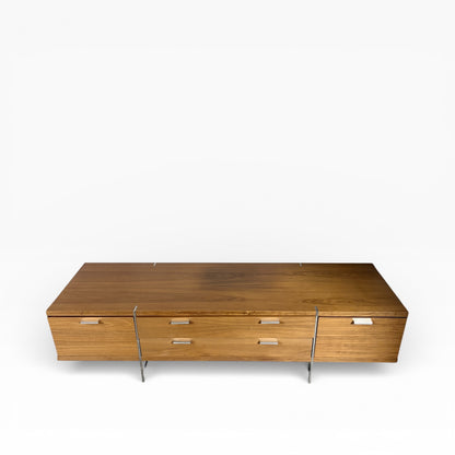 Mid-Century Modern Walnut & Chrome Low Sideboard / Media Unit – Danish — view 6