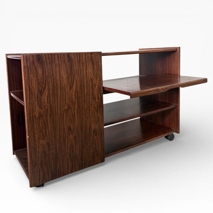 Danish Rosewood Media Unit with Sliding Shelf