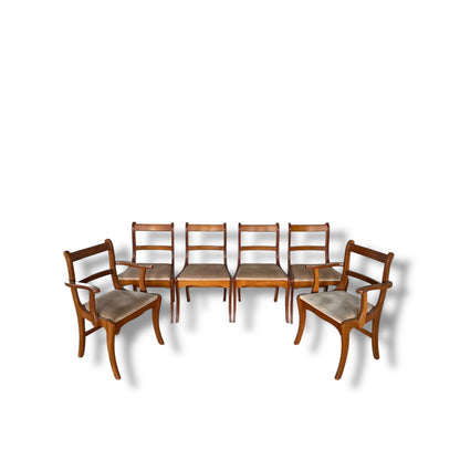 Mid Century Modern English Set of Six Dining Chairs
