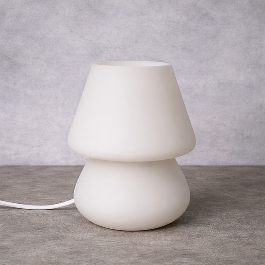 Mid Century Frosted Glass Mushroom Table Lamp